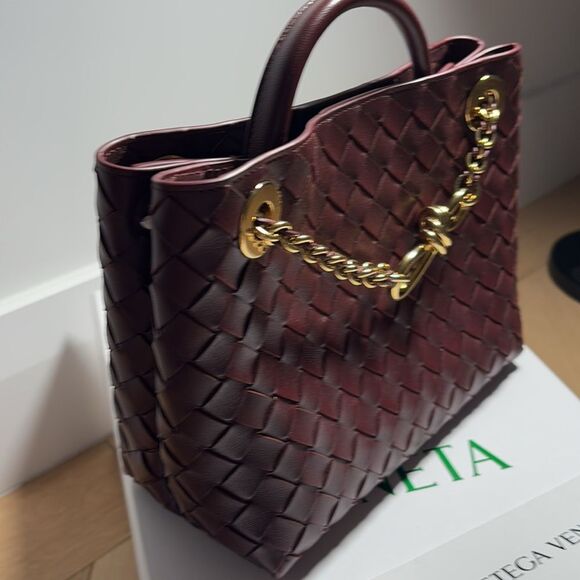 Bottega Veneta Small Andiamo Intrecciato leather top handle bag NEW - Picture 5 of 11